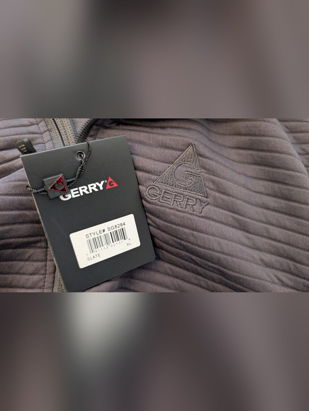 NEW! Gerry Men's Charcoal Slate Gray Full Zip Quilted Ribbed Hoodie Size XL NWT - Picture 15 of 15